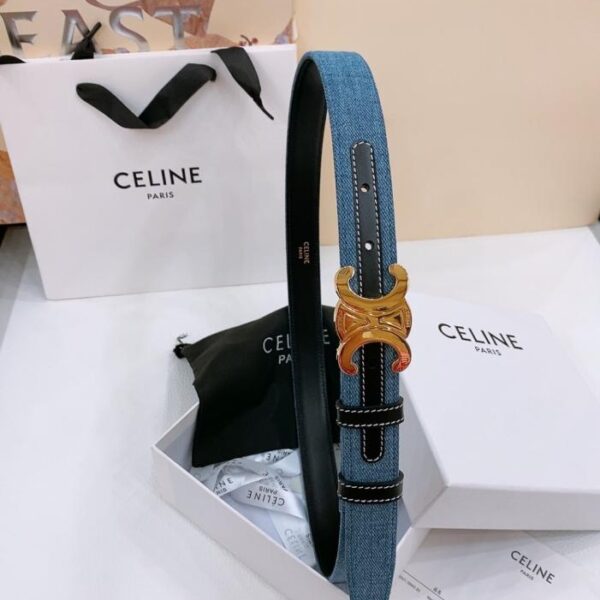réplica,joyas,joyería,1:1,replica,fake,lujo,barato Cinturón vaquero mediano Celine TRIOMPHE TAURILLON Cinturón vaquero de cuero de 2,5 cm (HCHH3)