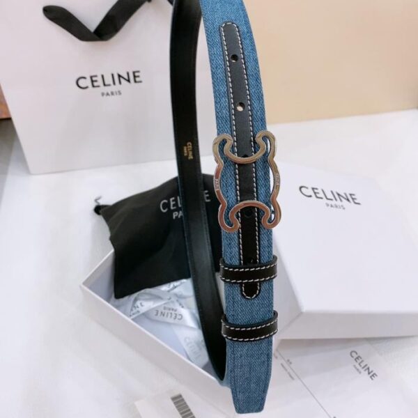 réplica,joyas,joyería,1:1,replica,fake,lujo,barato Cinturón vaquero mediano Celine TRIOMPHE TAURILLON Cinturón vaquero de cuero de 2,5 cm (HCHH3)
