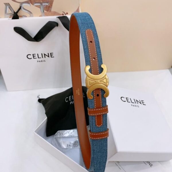 réplica,joyas,joyería,1:1,replica,fake,lujo,barato Cinturón vaquero mediano Celine TRIOMPHE TAURILLON Cinturón vaquero de cuero de 2,5 cm (TWSVD)