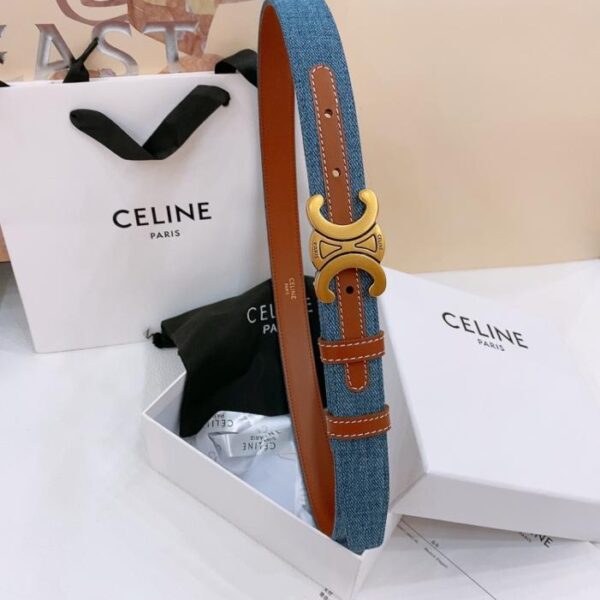 réplica,joyas,joyería,1:1,replica,fake,lujo,barato Cinturón vaquero mediano Celine TRIOMPHE TAURILLON Cinturón vaquero de cuero de 2,5 cm (SH5CW)