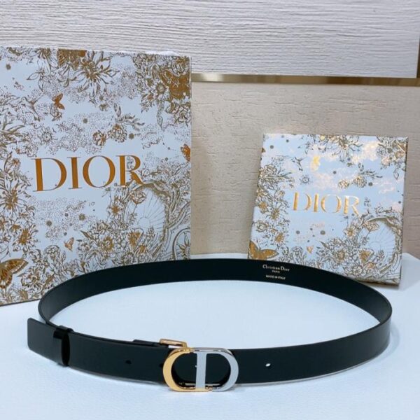 réplica,joyas,joyería,1:1,replica,fake,lujo,barato Cinturón CD Dior Montaigne de piel de becerro de 2,5 cm (6CP3M)