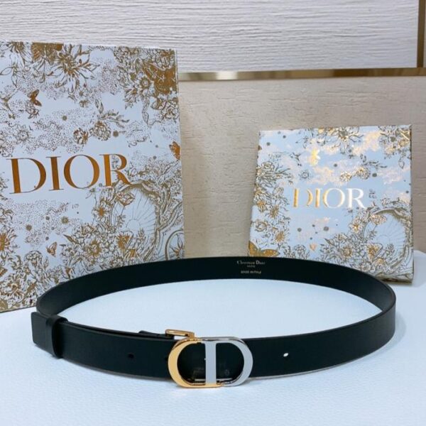 réplica,joyas,joyería,1:1,replica,fake,lujo,barato Cinturón CD Dior Montaigne de piel de becerro de 2,5 cm (T24OL)