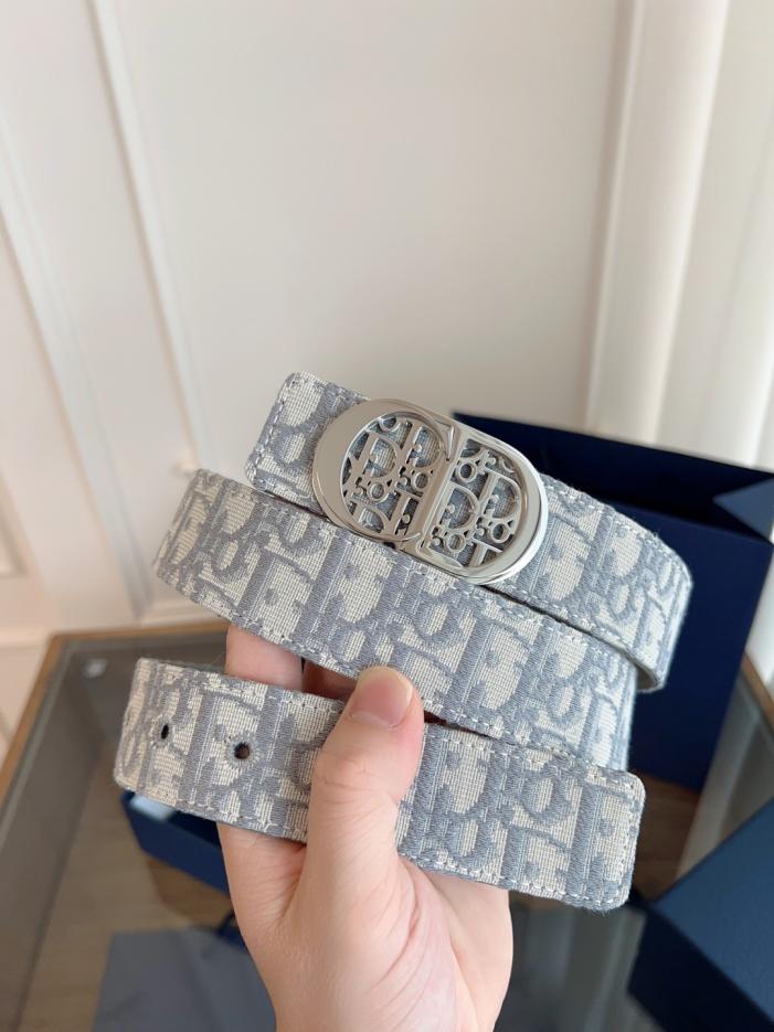 réplica,joyas,joyería,1:1,replica,fake,lujo,barato réplica,joyas,joyería,1:1,replica,fake,lujo,barato DIOR Edición mejorada, piel francesa original, tela gris oblicua, piel de vacuno negra, 3,5 cm (KDL4E)