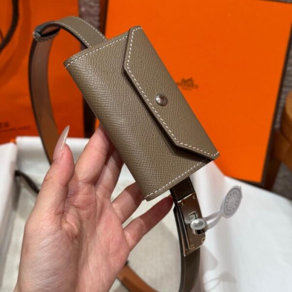 réplica,joyas,joyería,1:1,replica,fake,lujo,barato Riñonera pequeña con hebilla Kelly de Hermes (nuevo cinturón H, QF03J)