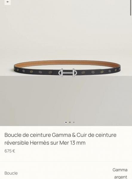 réplica,joyas,joyería,1:1,replica,fake,lujo,barato Cinturón de mujer Hermes, nuevo herraje GAMMA, piel Epsom importada, ancho 13 mm (UEFLM)