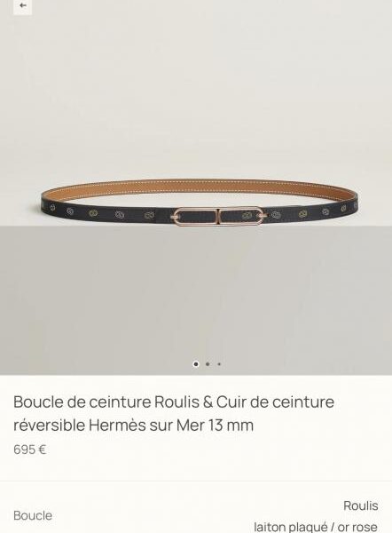 réplica,joyas,joyería,1:1,replica,fake,lujo,barato Cinturón Hermes para mujer, nuevo ROULIS, herrajes premium con cuero Epsom importado, 13 mm de ancho (4WT6E)