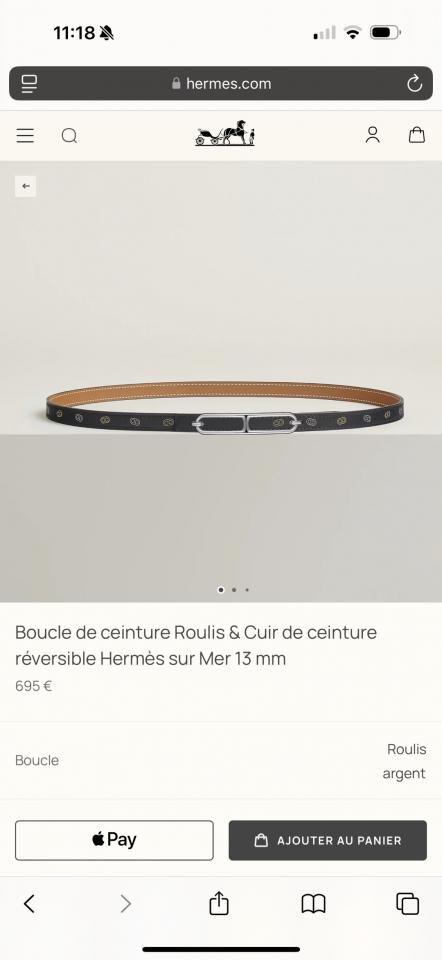 réplica,joyas,joyería,1:1,replica,fake,lujo,barato réplica,joyas,joyería,1:1,replica,fake,lujo,barato Cinturón Hermes para mujer, nuevo ROULIS, herrajes de primera calidad, piel Epsom importada, 13 mm de ancho (FKT4S)