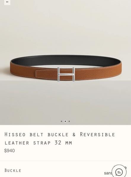 réplica,joyas,joyería,1:1,replica,fake,lujo,barato Cinturón Hermès para hombre Hisseo Belt-Togo-32 mm (X01PK)