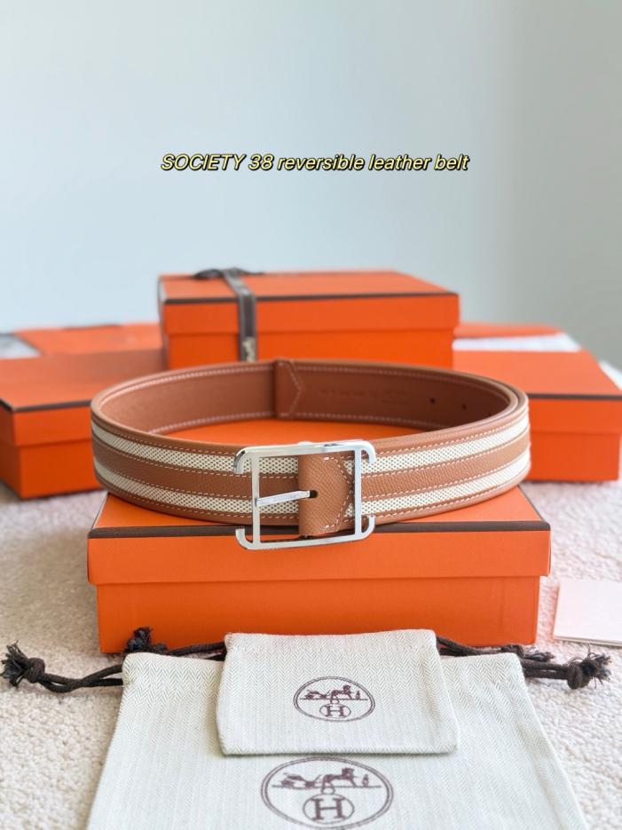 réplica,joyas,joyería,1:1,replica,fake,lujo,barato réplica,joyas,joyería,1:1,replica,fake,lujo,barato Cinturón reversible de piel SOCIETY 38 Cinturón reversible de piel de becerro Epsom y lona H (5GRS3)