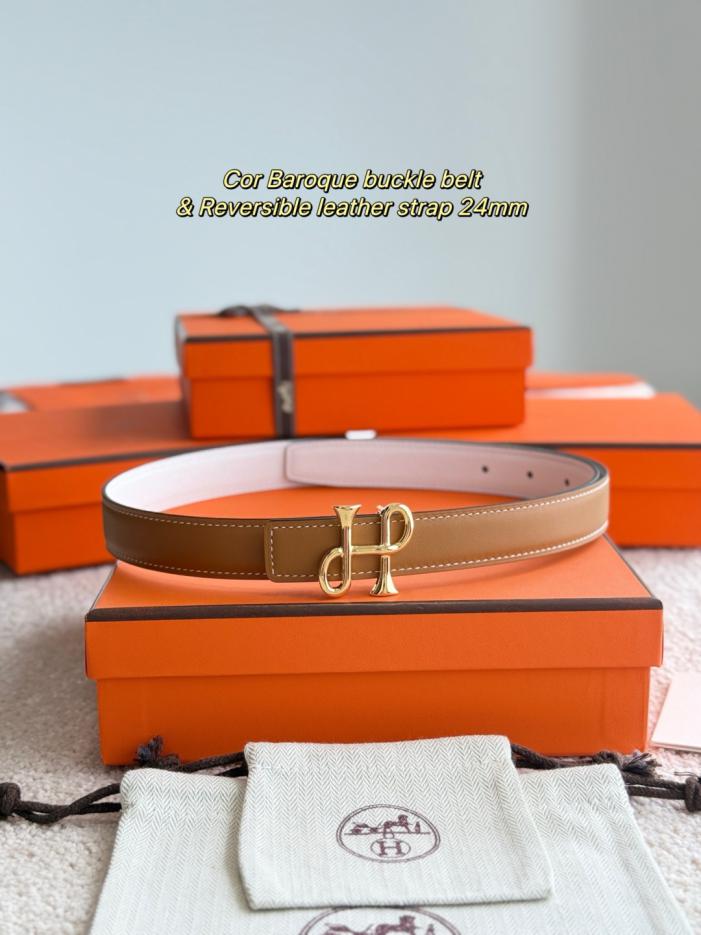 réplica,joyas,joyería,1:1,replica,fake,lujo,barato réplica,joyas,joyería,1:1,replica,fake,lujo,barato Nuevo herraje Cor Baroque con cuero Epsom importado, ancho de 24 mm, cinturón de mujer Hermes (BAVH6)