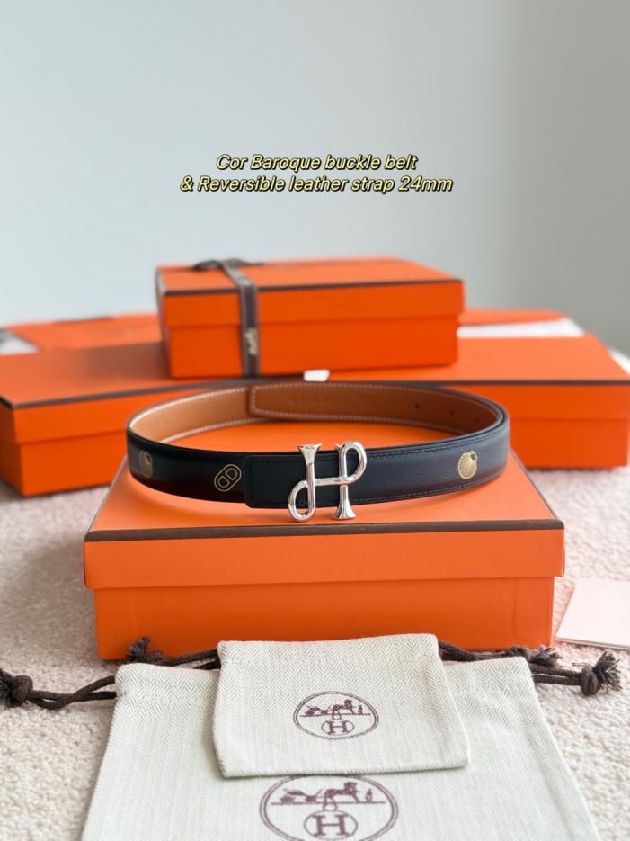 réplica,joyas,joyería,1:1,replica,fake,lujo,barato réplica,joyas,joyería,1:1,replica,fake,lujo,barato Nuevo herraje barroco Cor con cuero Epsom importado, ancho de 24 mm, cinturón de mujer Hermes (UIQJI)