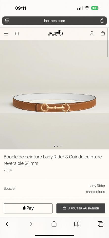 réplica,joyas,joyería,1:1,replica,fake,lujo,barato réplica,joyas,joyería,1:1,replica,fake,lujo,barato Nuevo cinturón de herrajes de boutique Lady Rider con cuero Epsom importado de 24 mm de ancho para mujer de Hermes (ZHW1H)