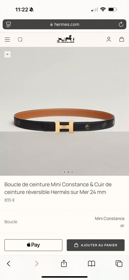 réplica,joyas,joyería,1:1,replica,fake,lujo,barato réplica,joyas,joyería,1:1,replica,fake,lujo,barato Cinturón de mujer Hermes, nuevo MINI CONSTANCE, herrajes de primera calidad con cuero Epsom importado, ancho 24 mm (FJ665)