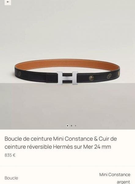 réplica,joyas,joyería,1:1,replica,fake,lujo,barato Cinturón de mujer Hermes, nuevo MINI CONSTANCE, herrajes de primera calidad con cuero Epsom importado, ancho 24 mm (QEB02)
