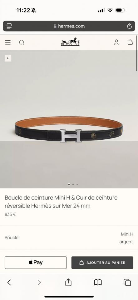 réplica,joyas,joyería,1:1,replica,fake,lujo,barato réplica,joyas,joyería,1:1,replica,fake,lujo,barato Cinturón Hermes para mujer, nuevo Mini H, herrajes de alta calidad con cuero Epsom importado, ancho de 24 mm (Z7HH6)
