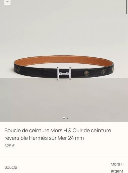 réplica,joyas,joyería,1:1,replica,fake,lujo,barato Cinturón Hermes para mujer, nuevo MORS H, herrajes de primera calidad, piel Epsom importada, ancho de 24 mm (DJ1FL)