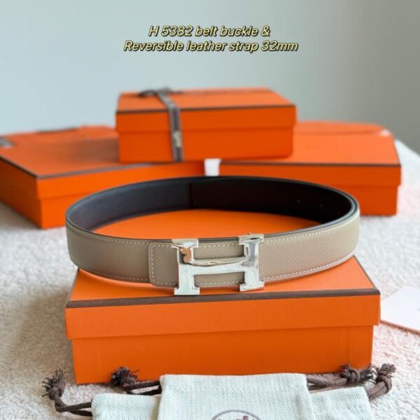 réplica,joyas,joyería,1:1,replica,fake,lujo,barato Herrajes de la boutique Hermes con cinturón de hombre de 32 mm de cuero Epsom importado (UPHKP)