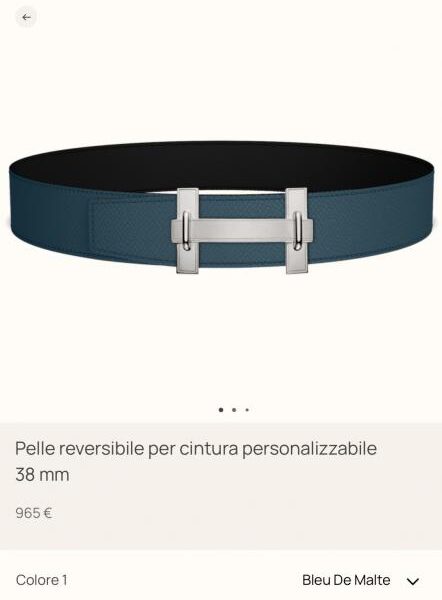 réplica,joyas,joyería,1:1,replica,fake,lujo,barato Herrajes premium Hermes JUMPING con cuero Epsom importado, negro y azul de Prusia, 38 mm de ancho, accesorios para cinturón de hombre (1GYFU)