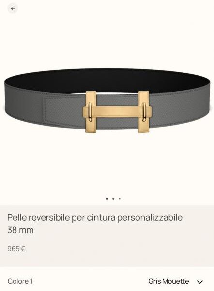 réplica,joyas,joyería,1:1,replica,fake,lujo,barato Herrajes premium Hermes JUMPING con cuero Epsom importado, negro + gris cumulonimbus, ancho 38 mm, accesorios para cinturones de hombre (42HHX)