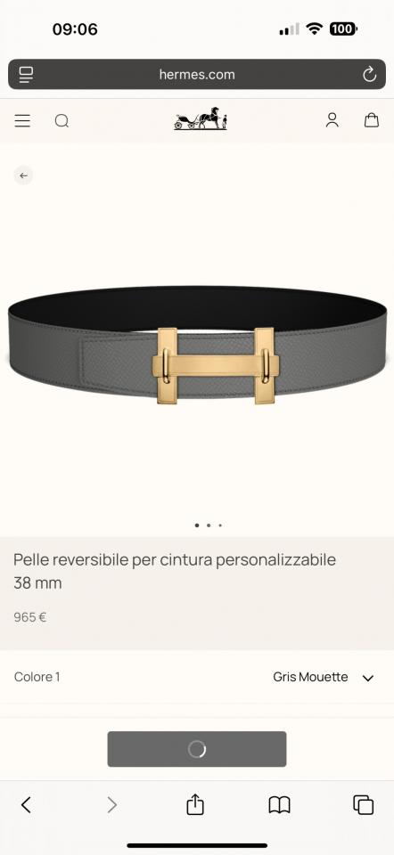 réplica,joyas,joyería,1:1,replica,fake,lujo,barato réplica,joyas,joyería,1:1,replica,fake,lujo,barato Herrajes premium Hermes JUMPING con cuero Epsom importado, negro + gris cumulonimbus, ancho 38 mm, accesorios para cinturones de hombre (42HHX)