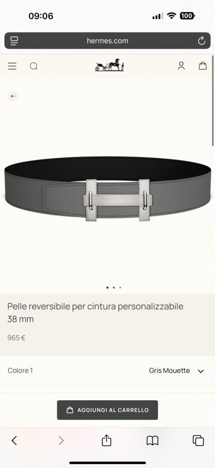 réplica,joyas,joyería,1:1,replica,fake,lujo,barato réplica,joyas,joyería,1:1,replica,fake,lujo,barato Herrajes premium Hermes JUMPING con piel Epsom importada en negro y gris cumulonimbus, ancho de 38 mm, accesorios para cinturones de hombre (YRA4B)