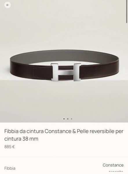 réplica,joyas,joyería,1:1,replica,fake,lujo,barato Cinturón de hombre de cuero Togo importado (gris Cumulonimbus) de 38 mm de ancho (V3J00) de Constance Boutique Hardware