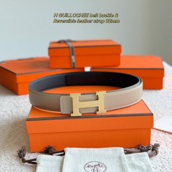 réplica,joyas,joyería,1:1,replica,fake,lujo,barato Herrajes de boutique GUILLOCHEE de Hermes con cinturón de hombre de 32 mm de cuero Epsom importado (AICWL)