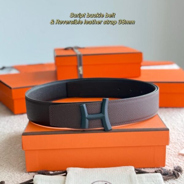 réplica,joyas,joyería,1:1,replica,fake,lujo,barato Cinturón para hombre SCRIPT con herrajes premium y cuero Epsom importado, color negro y rojo sillín, ancho de 38 mm (QOXJW)