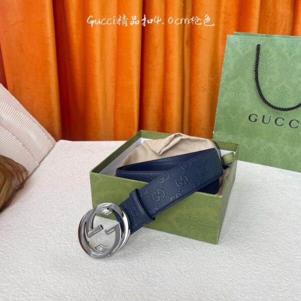 réplica,joyas,joyería,1:1,replica,fake,lujo,barato Bolso Gucci clásico de piel repujada con suela de cuero original, hebilla fina de latón, ancho 4,0 cm (1K8OO)