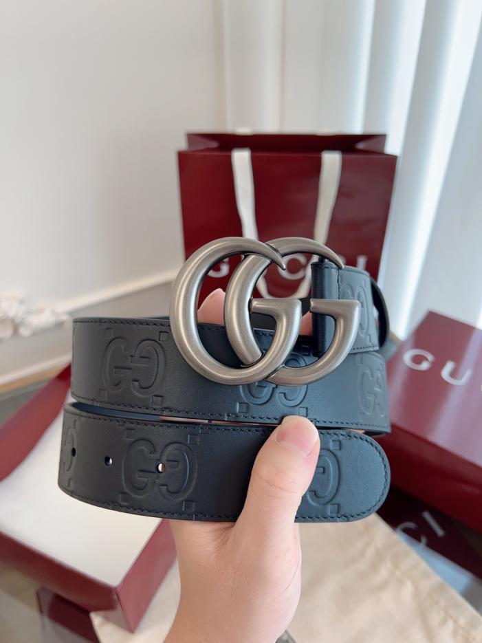 réplica,joyas,joyería,1:1,replica,fake,lujo,barato réplica,joyas,joyería,1:1,replica,fake,lujo,barato GUCCI Piel de becerro clásica grabada, ancho 4,0 cm (1UBMG)
