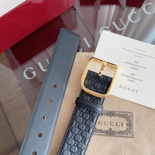 réplica,joyas,joyería,1:1,replica,fake,lujo,barato Gucci 🇫🇷Piel de vacuno negra original francesa 4,0 cm (PIU4I)