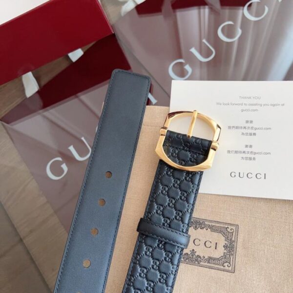 réplica,joyas,joyería,1:1,replica,fake,lujo,barato Gucci 🇫🇷Piel de vacuno negra original francesa 4,0 cm (SQEXX)