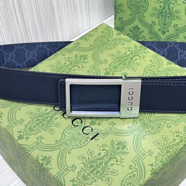 réplica,joyas,joyería,1:1,replica,fake,lujo,barato Cinturón de lona Gucci Supreme negro de 3,5 cm (25SR8)