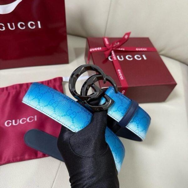 réplica,joyas,joyería,1:1,replica,fake,lujo,barato Cinturón Gucci New Chroma Series con doble G entrelazada, ancho 4,0 cm (44 FPF)