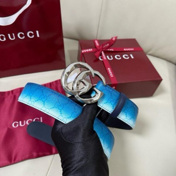 réplica,joyas,joyería,1:1,replica,fake,lujo,barato Cinturón Gucci New Chroma Series con doble G entrelazada, ancho 4,0 cm (I3C5X)