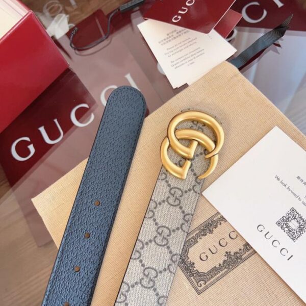 réplica,joyas,joyería,1:1,replica,fake,lujo,barato Cinturón Gucci Doble G para hombre (igual que el original), ancho 3,5 cm (J78EH)
