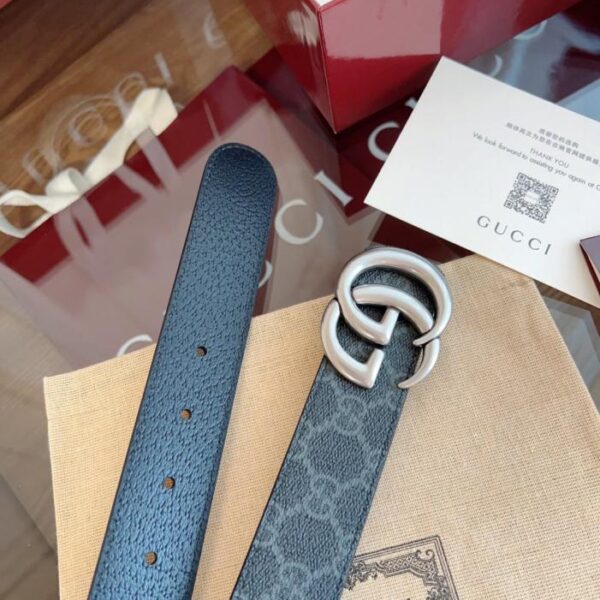 réplica,joyas,joyería,1:1,replica,fake,lujo,barato Cinturón Gucci Doble G para hombre (igual que el original), 3,5 cm de ancho (BTA63)