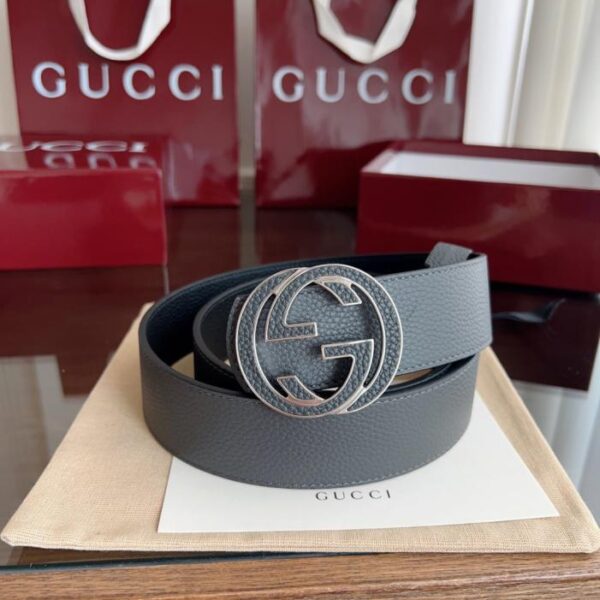 réplica,joyas,joyería,1:1,replica,fake,lujo,barato Cinturón Gucci con hebilla de doble G para hombre, nuevo, sincrónico, 4 cm de ancho (90NH3)