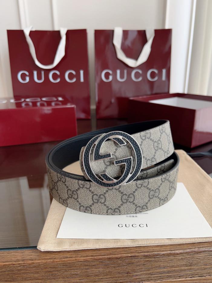 réplica,joyas,joyería,1:1,replica,fake,lujo,barato réplica,joyas,joyería,1:1,replica,fake,lujo,barato Cinturón Gucci con hebilla de doble G para hombre (igual que el original), 4 cm de ancho (XA9M8)
