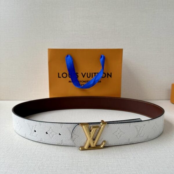 réplica,joyas,joyería,1:1,replica,fake,lujo,barato Cinturón reversible LV Dimension Monogram Heritage de 4.0 de ancho (921 CV)