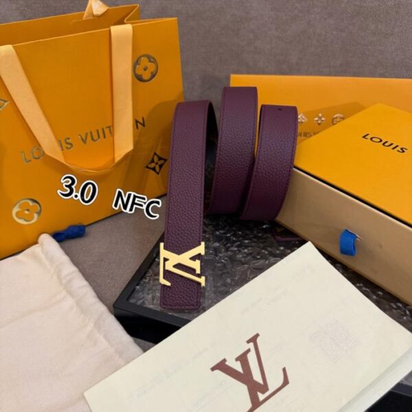 réplica,joyas,joyería,1:1,replica,fake,lujo,barato Cinturón reversible LV Iniciales 3.0cm (615HJ)