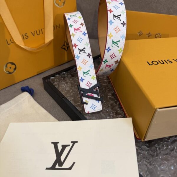 réplica,joyas,joyería,1:1,replica,fake,lujo,barato Murakami Takashi Tricolor LV Cinturón 3.0cm (PKKVJ)