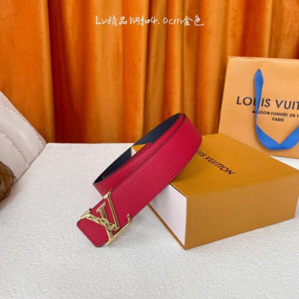 réplica,joyas,joyería,1:1,replica,fake,lujo,barato 【LOUIS VUITTON】 Hebilla de acero original con estampado de lichi de doble cara, calidad original clásica, ancho de 4,0 cm (R0KX8)