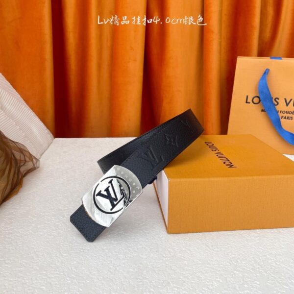 réplica,joyas,joyería,1:1,replica,fake,lujo,barato 【LOUIS VUITTON】 Calidad original clásica, patrón clásico de lichi de doble cara, hebilla de acero original de alta calidad de 4,0 cm de ancho (XVQZ3)