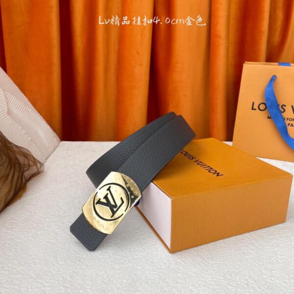 réplica,joyas,joyería,1:1,replica,fake,lujo,barato 【LOUIS VUITTON】 Calidad original clásica, patrón clásico de lichi de doble cara, hebilla de acero original de alta calidad de 4,0 cm de ancho (XVQZ3)