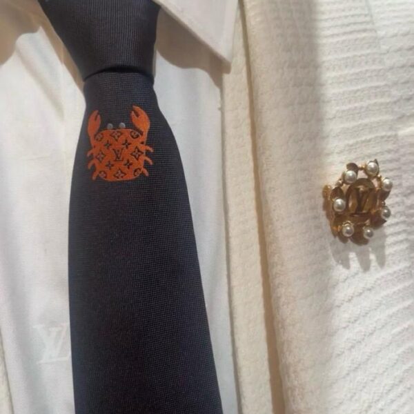 réplica,joyas,joyería,1:1,replica,fake,lujo,barato Corbata de seda LV Crab teñida en un tono intenso (0EMJO)