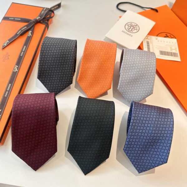 réplica,joyas,joyería,1:1,replica,fake,lujo,barato Corbata Hermès con la letra H para hombre, nueva serie, 100 % sarga de seda de primera calidad, hecha a mano y personalizada (5KHBP)