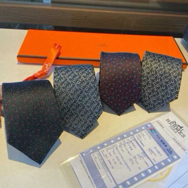 réplica,joyas,joyería,1:1,replica,fake,lujo,barato Nueva colección de corbatas Hermès para hombre, 100 % sarga de seda de primera calidad, personalizadas a mano (FSDAH)