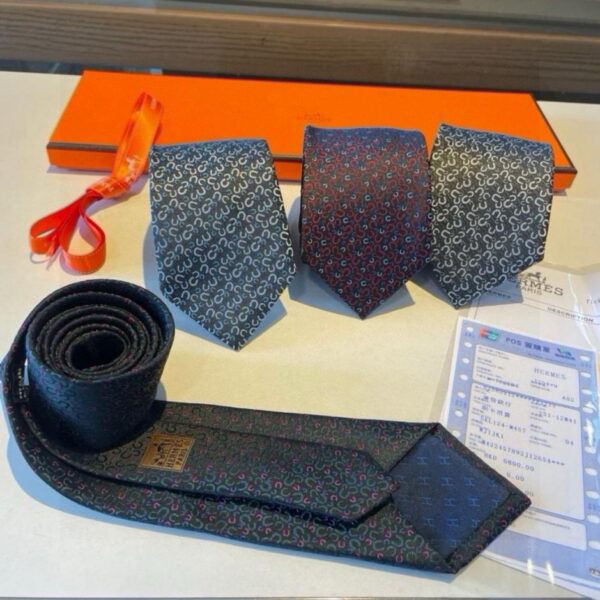 réplica,joyas,joyería,1:1,replica,fake,lujo,barato Nueva serie de corbatas Hermès para hombre, 100 % sarga de seda, personalizadas a mano (YY1EL)