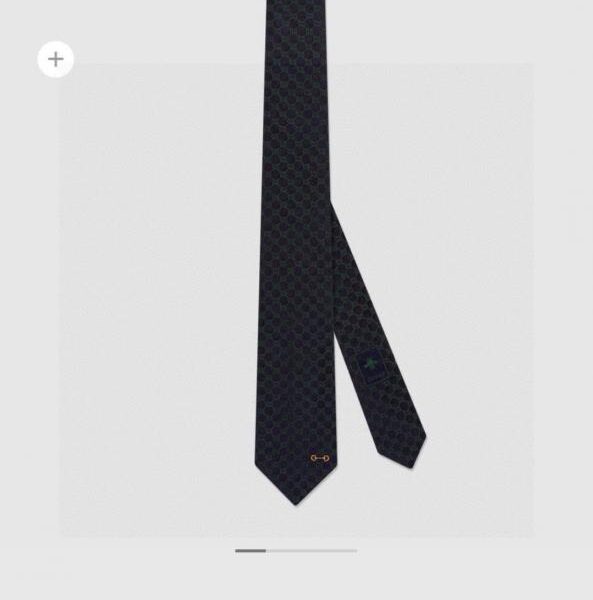 réplica,joyas,joyería,1:1,replica,fake,lujo,barato Corbata de seda Gucci con bordado Horsebit (UHN9Y)